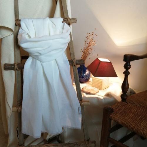 Chèche en lin français blanc – MerLin, le lin sous toutes les coutures